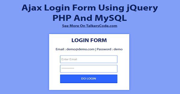 Ajax Login Form Using jQuery